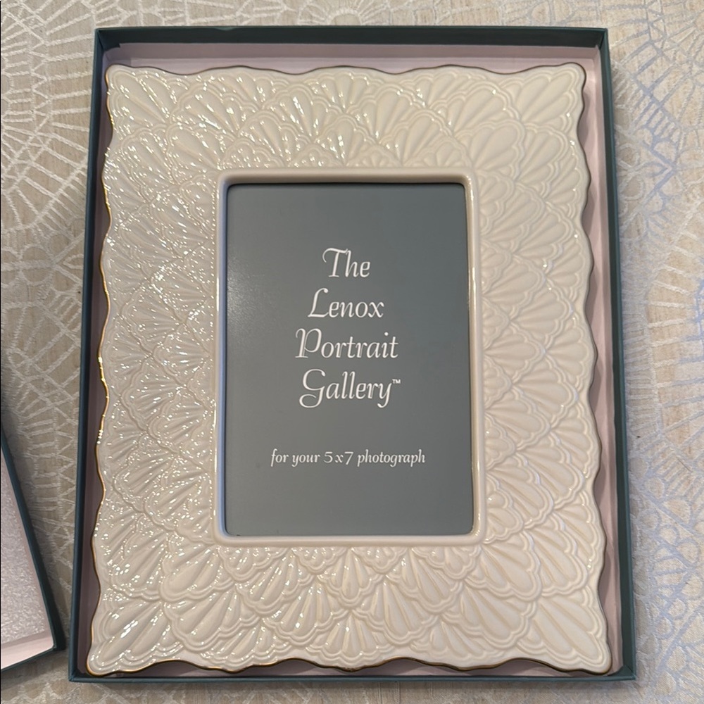 Lenox White Embossed Picture Frame